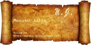 Meszko Júlia névjegykártya